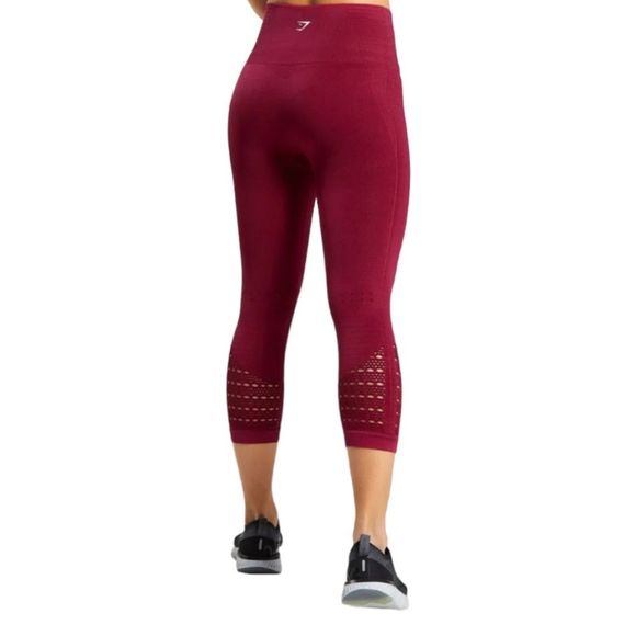 Gymshark Energy Seamless Cropped Leggings in Berry Red women's sz XS - Picture 2 of 15